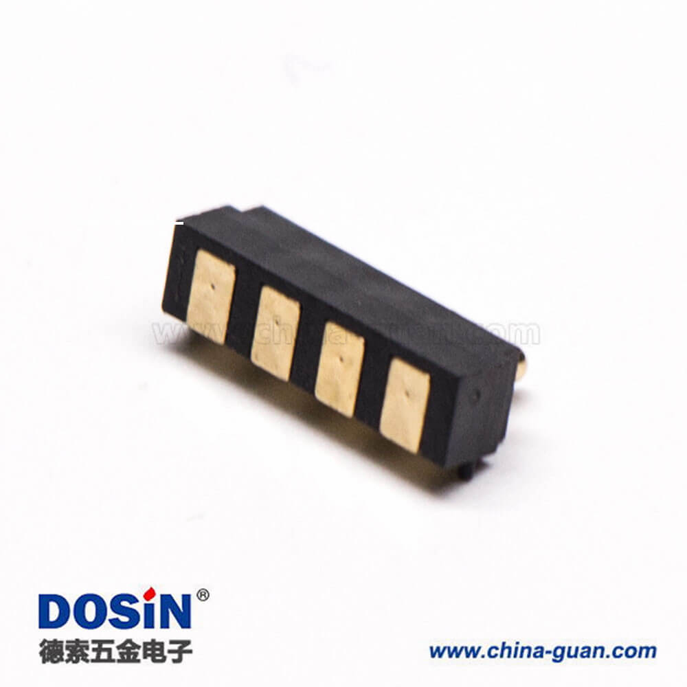 簧針焊接多Pin系列平放焊接式型4芯2.5MMPogo Pin連接器 簧針焊接多Pin系列平放焊接式型4芯2.5MMPogo Pin連接器