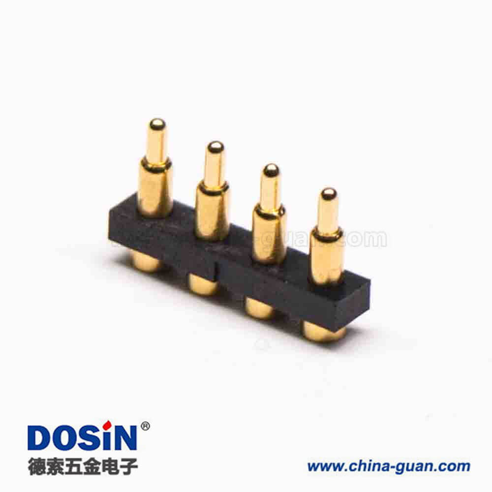 頂針彈簧針Pogo Pin探針單排4芯側(cè)放式間距3MM多Pin系列R型連接器 頂針彈簧針Pogo Pin探針單排4芯側(cè)放式間距3MM多Pin系列R型連接器