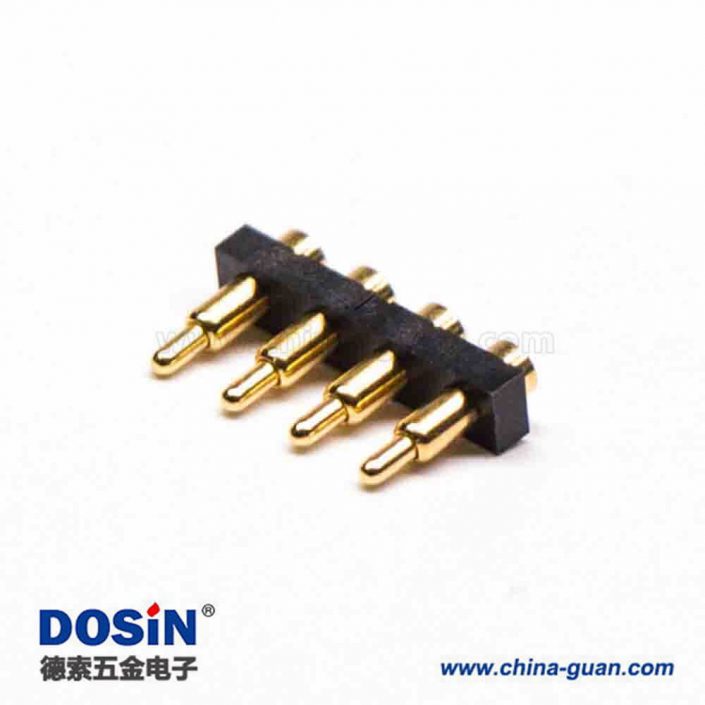 頂針彈簧針Pogo Pin探針單排4芯側(cè)放式間距3MM多Pin系列R型連接器 頂針彈簧針Pogo Pin探針單排4芯側(cè)放式間距3MM多Pin系列R型連接器