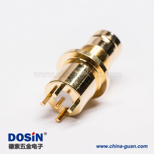 10-1 鍍金1.6/5.6母頭DIN射頻連接器接pcb板
