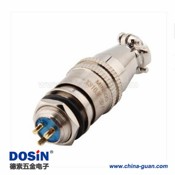 168 航空插頭XS10-3P 3芯銅芯鍍金開孔10mm