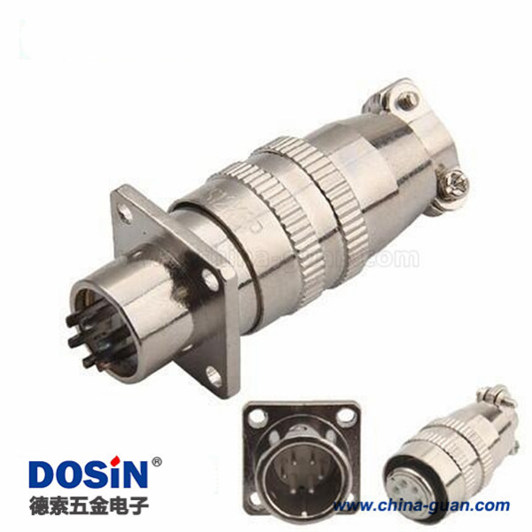 XS12 6芯圓形連接器開(kāi)孔12mm推拉式航空插頭