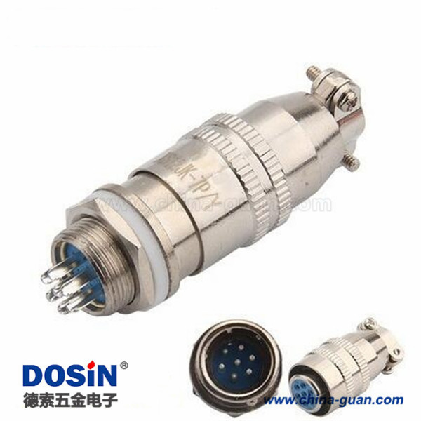 XS12 7芯圓形連接器黃銅鍍金開(kāi)孔12MM