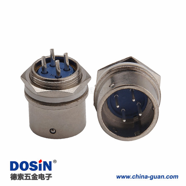 航空插頭XS16 4芯公頭面板安裝直式連接器