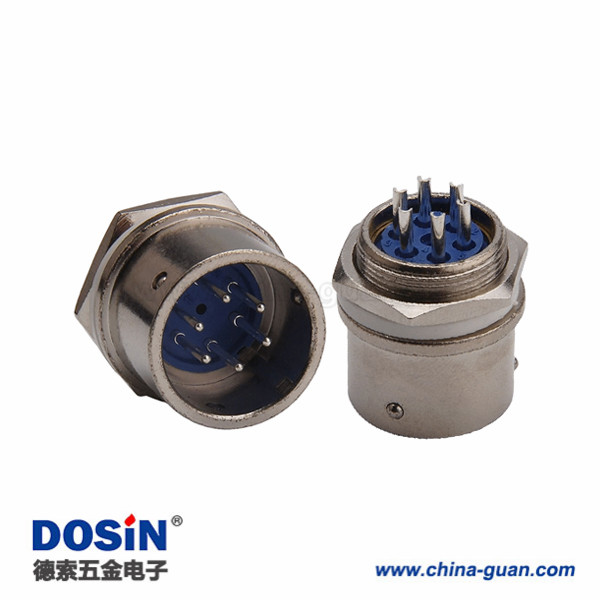 XS16圓形卡扣式接頭6芯公頭面板安裝連接器