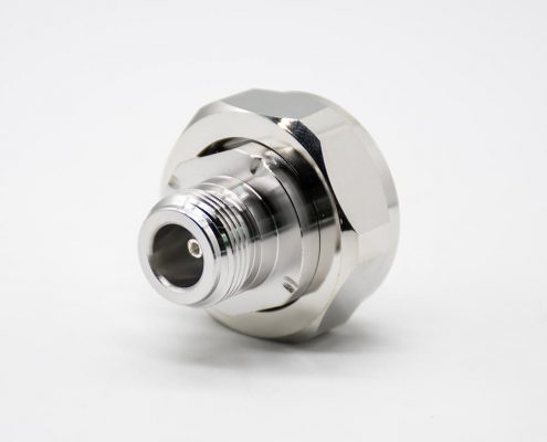 N母頭轉(zhuǎn)DIN7/16公頭直式RF轉(zhuǎn)接頭鍍鎳同軸連接器