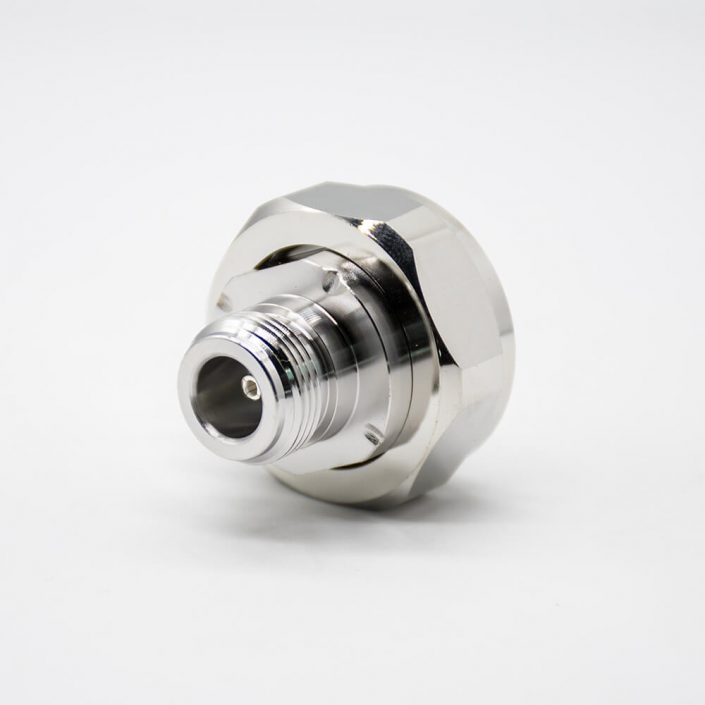 N母頭轉(zhuǎn)DIN7/16公頭直式RF轉(zhuǎn)接頭鍍鎳同軸連接器