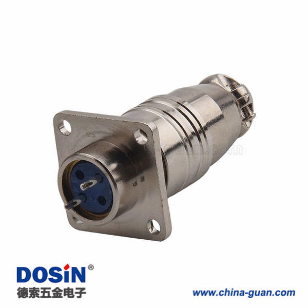211 航空插頭接插件 XS16-2芯方形法蘭 螺紋連接器
