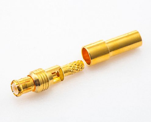壓接連接器MCX接頭公頭直式銅鍍金50Ω