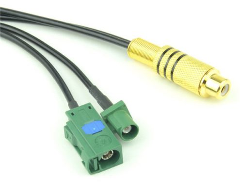 Fakra smb 連接器E型母公頭二合一轉(zhuǎn)RCA母頭接RG174線