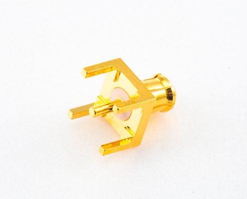 PCB插板MCX接頭焊接公頭直式銅鍍金50Ω