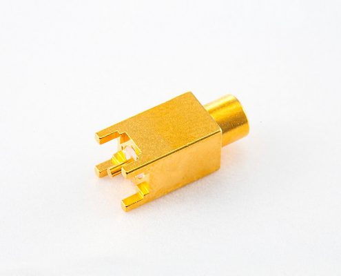 MCXPCB接頭焊接母直式插孔銅鍍金50Ω