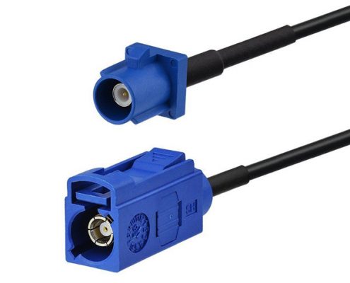 防水Fakra藍(lán)色C型公轉(zhuǎn)母RG174線束GPS天線延長線