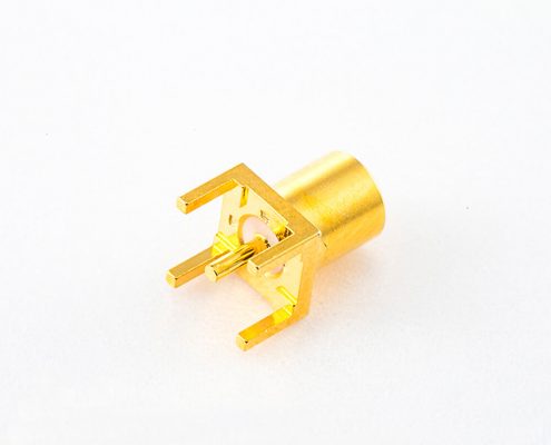 MCX接頭焊接母直式插孔銅鍍金50Ω