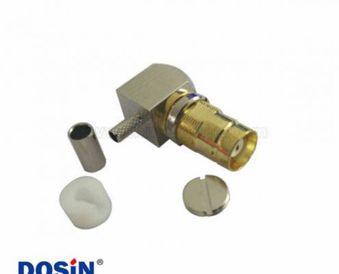 DIN型連接器1.6/5.6彎式壓接母頭 同軸電纜