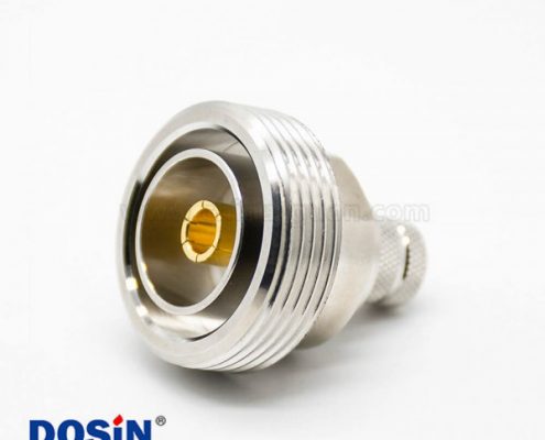 DIN型母頭RF連接器DIN7-16標(biāo)準(zhǔn)50Ω鍍鎳直式焊接接線LMR400