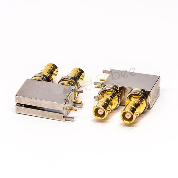 mini-dual-bnc-connector-jack-through-hole-for-pcb-mount (3) Bnc接頭Mini母頭彎式90度穿孔接PCB板