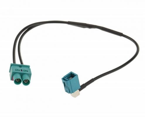 Fakra Z公接頭雙頭轉(zhuǎn)單母頭GPS延長線RG174線長30CM