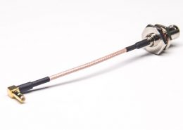 BNC轉(zhuǎn)SMB射頻線母頭直式50歐姆大六角防水前鎖板轉(zhuǎn)SMB彎式母頭接RG316線