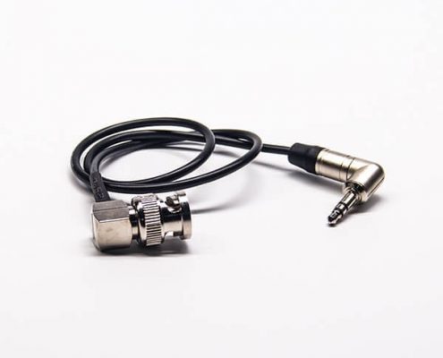 BNC90度轉(zhuǎn)3.5mm線材 90度BNC公頭彎式轉(zhuǎn)3.5mm紐崔克原廠彎頭接RG174線40CM