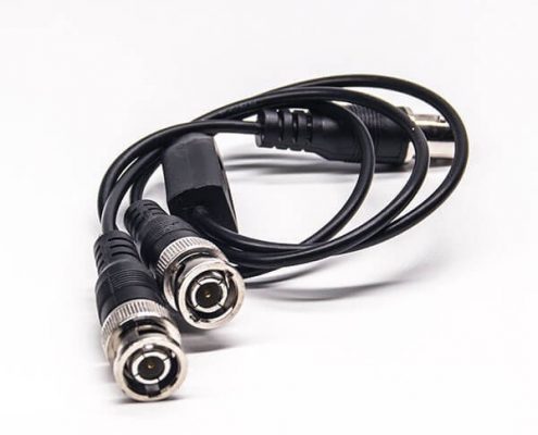 BNC視頻線母頭轉(zhuǎn)公頭一拖二RG59線線長(zhǎng)20CM