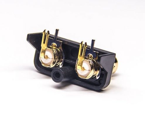 BNC彎接頭母頭穿孔式接PCB板