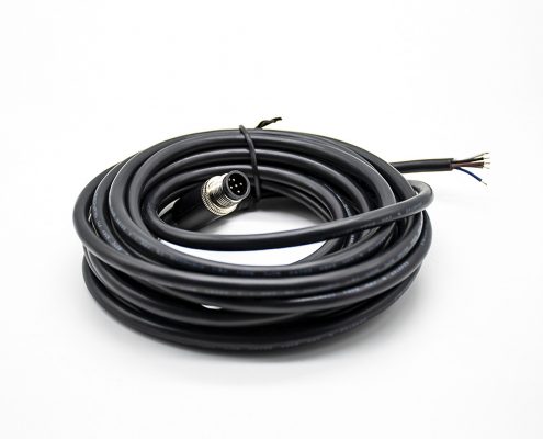 M12連接器5針彎公頭A扣注塑線5米連接器通訊設備插頭配件