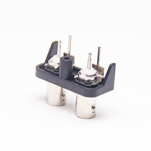 2pcs-dual-bnc-connector-female-straight-50ohm-for-pcb(6) 雙聯(lián)雙排BNC母座 PCB板專用BNC視頻連接器 50歐姆