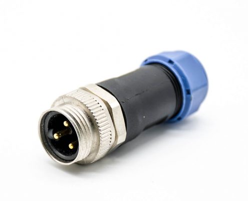 7/8連接器3芯公頭接線焊線直式組裝式不帶屏蔽