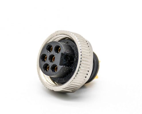 7/8連接器注塑頭6芯母頭接線焊線直式非屏蔽