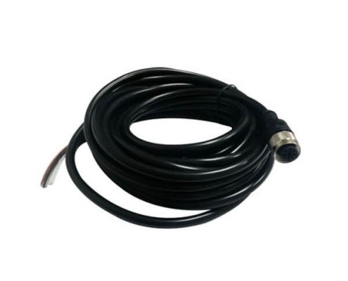 M12航空插頭防水插頭5芯母頭A扣直式不帶屏蔽單邊注塑線材5M AWG22