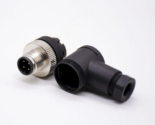 M12現(xiàn)場組裝插頭A編碼4芯公彎式不帶屏蔽塑料外殼PG7采購