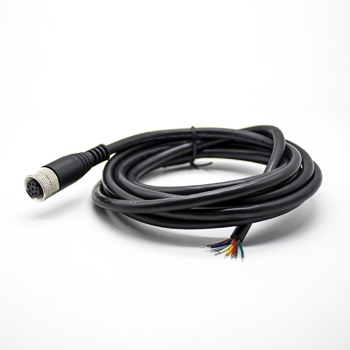 M12連接線8芯A型母頭直式不帶屏蔽接單邊線2米