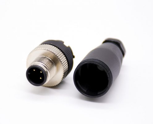 m12連接器3芯公轉(zhuǎn)母直式焊線前鎖板M12連接器A編碼