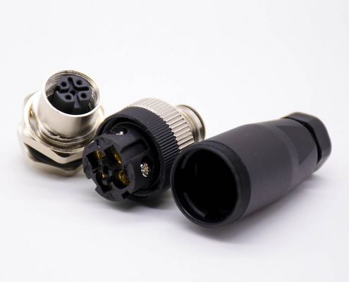 M12現(xiàn)場(chǎng)組裝插頭D編碼5芯公直式不帶屏蔽塑料外殼PG7