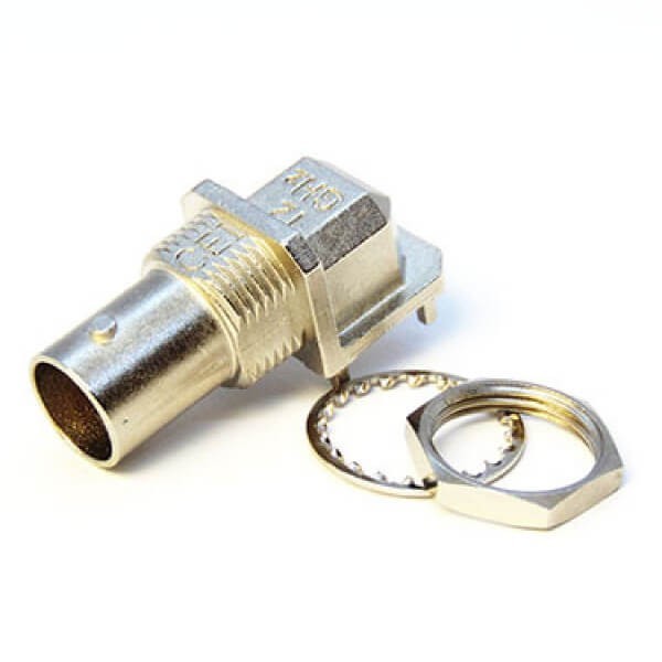 EB-001-0225 板端穿墻高清BNC界面90度母頭接PCB板插孔連接器