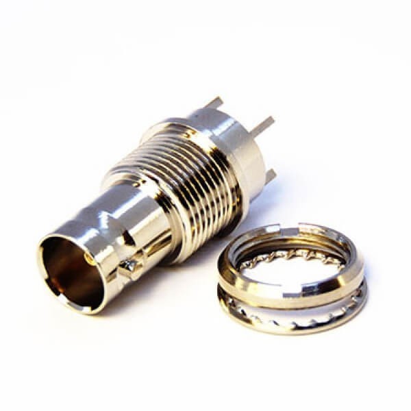 EB-001-0238 RF連接器BNC母頭穿墻座子180度直式接PCB 板75歐姆