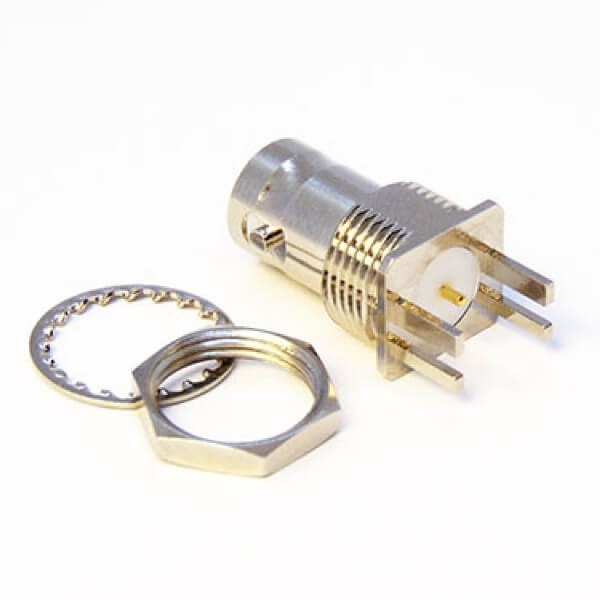 EB-001-0241 BNC連接器母頭直式75歐姆前鎖穿墻板端射頻連接器鍍鎳