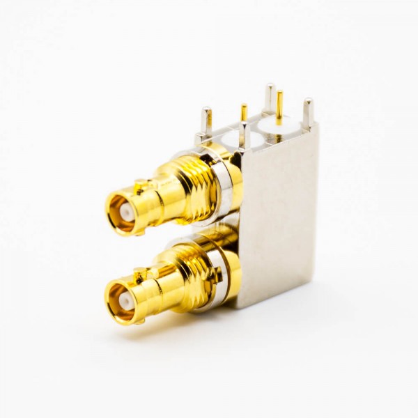 EB-001-0288 BNC插孔連接器母頭彎式PCB板安裝插孔雙端口卡口連接