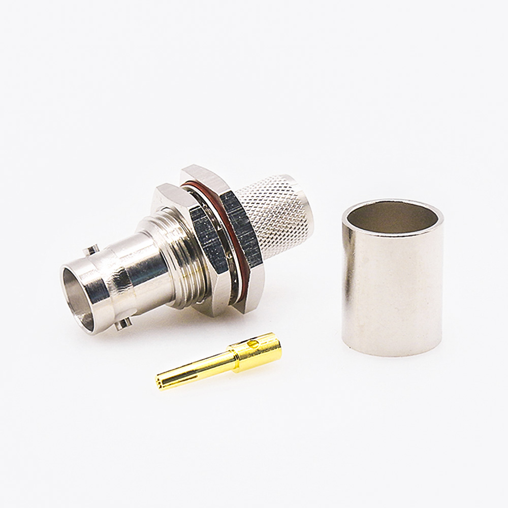 EB-001-0299 BNC連接器前鎖穿墻防水直式母頭接線壓接用于lmr400接線