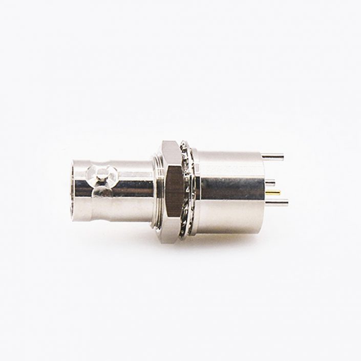 EB-001-0309 BNC前鎖穿墻連接器75Ω母頭直插PCB安裝