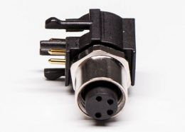 M8PCB板端彎頭連接器A型4芯防水母座傳感器