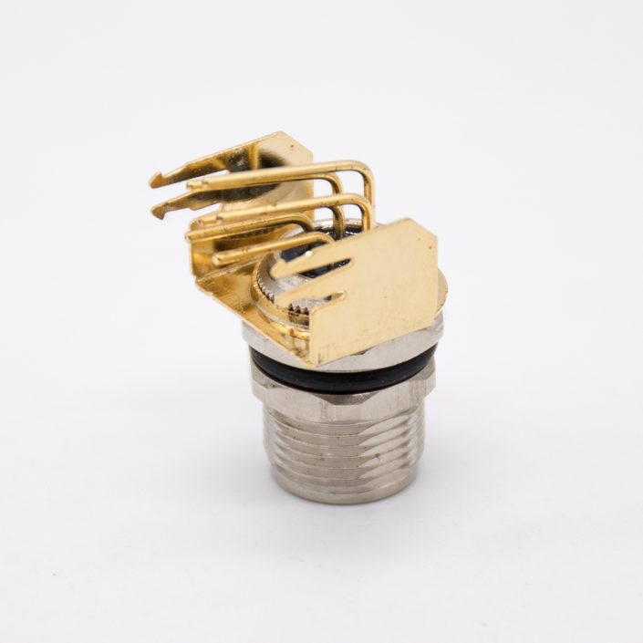 EB-400-1026-tp M8彎角PCB板端前鎖連接器A型6芯防水母座傳感器