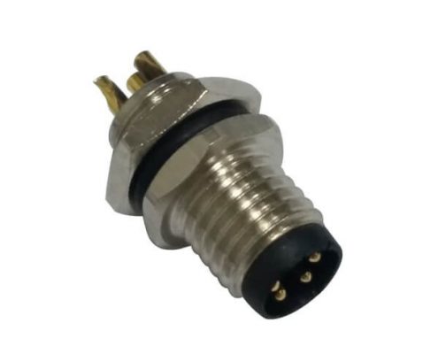 M8 M12連接器防水圓形航空接頭A型4芯焊線母插座