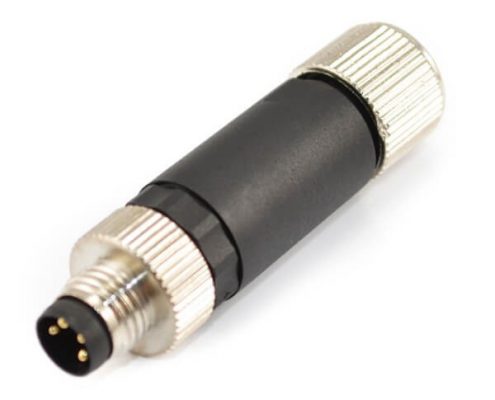 M8金屬組裝插頭A型直式防水4芯公插座金屬連接器