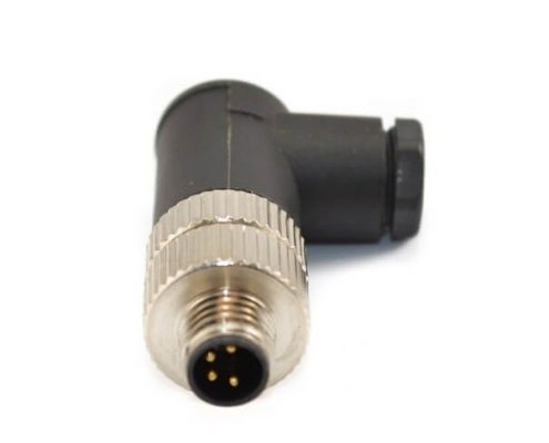 M8插頭IP67防水90度彎角組裝式接線4芯A型公插頭工業(yè)航空連接器