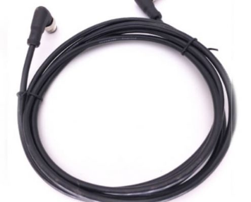 M8彎頭轉(zhuǎn)彎頭工業(yè)連接器3芯公頭轉(zhuǎn)公頭注塑線接1米24AWG