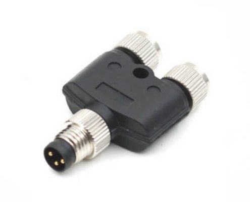 M8轉(zhuǎn)接頭M8 Y型轉(zhuǎn)接頭3芯公插頭轉(zhuǎn)3芯母插頭航空連接器