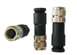 防水式M8 5芯母插頭裝配式5芯M8航空連接器