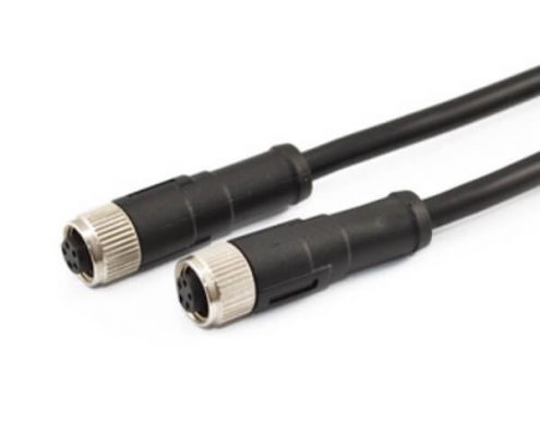 M85芯注塑成型式插頭連接器螺紋式直式5芯母頭轉(zhuǎn)5芯母插頭航空連接器接1M 24AWG線(xiàn)